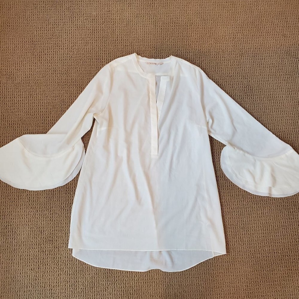 Soft Surroundings White Bell Sleeve Tunic Blouse